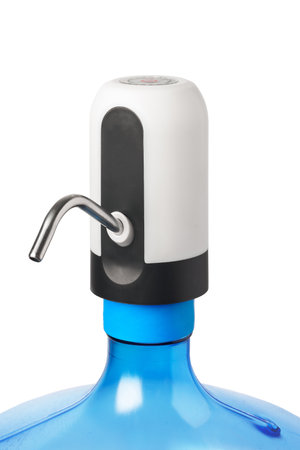 Electric water cooler pump on the white backgroundの写真素材