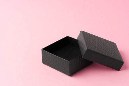 Small jewelry box on pink studio backgroundの写真素材