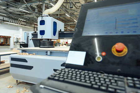 Woodworking equipment in a furniture manufacture workshop
