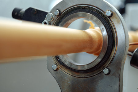 Process of making balusters from wood in furniture manufactureの写真素材