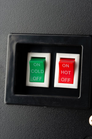 Power button on off switch of a water coolerの写真素材