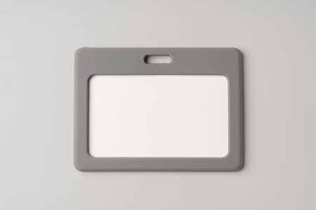 Blank bagde on white background copy spaceの写真素材