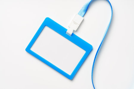 Blank bagde on white background copy spaceの写真素材