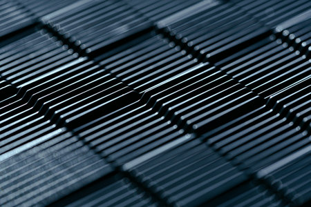 Cooler fan grille of computer power supply close upの写真素材