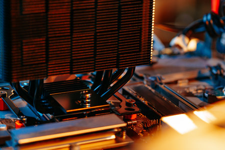 Computer part circuit board close up photo