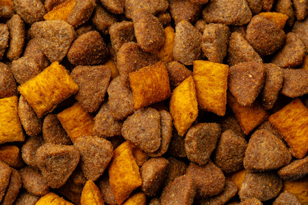 Dry pet food close up for backgroundの写真素材