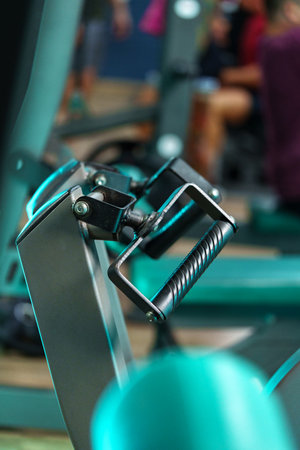 Gym background with sports equipment close upの写真素材