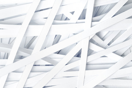 Shredded paper on white background close up