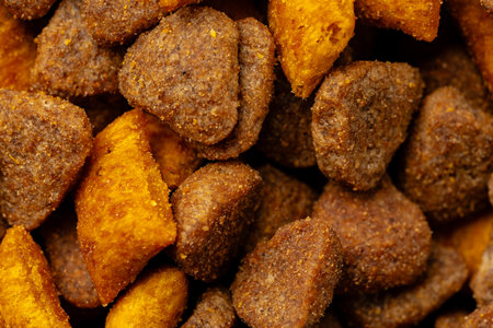 Dry pet food close up for backgroundの写真素材