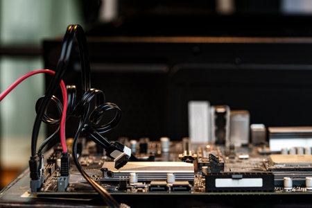 Computer parts of processing unit close upの写真素材