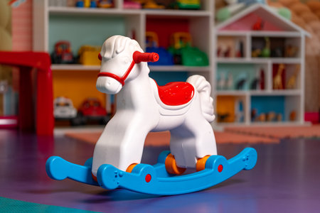 Toy Rocking Horse in Playroomの写真素材