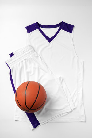 Basketball uniform on white background top viewの写真素材