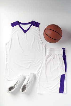 Basketball uniform on white background top viewの写真素材