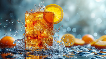 Close Up of a Drink on a Tableの素材