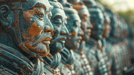 Close Up of Terracotta Warriors Chinaの素材