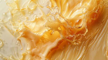 Close-Up Splash of Golden Liquid During a Pourの素材