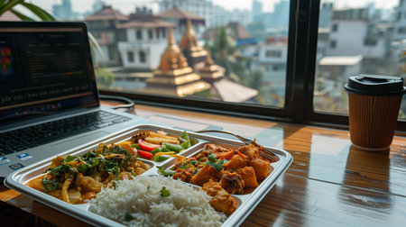 Delicious Nepali Cuisine Served With Modern Technology in a Cozy Urban Settingの素材