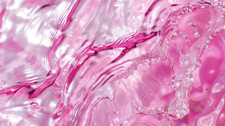 Captivating Pink Water Reflections Intersecting Beneath Surface In Bright Natural Lightの素材