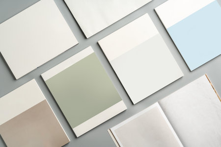 Collection of Color Swatches Displayed on Gray Surface During Interior Design Project