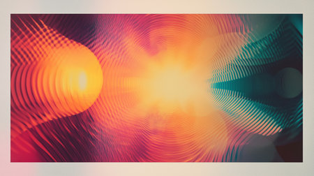 Abstract colorful patterns of light and waves create a vibrant visual experience, highlighting dynamic shapes and gradientsの素材