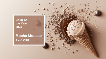 Color of the year 2025 showcases mocha mousse with unique design elements highlighting its versatilityの素材