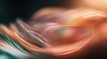 Colorful abstract waves create a sense of motion and fluidity in a captivating visual display at twilightの素材