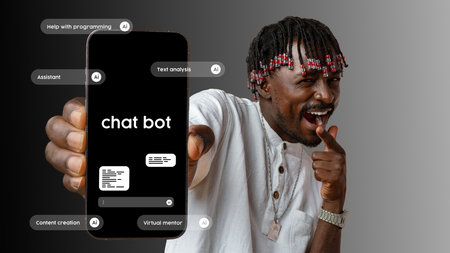 Innovative chatbot demonstration in a tech workshop with participant engaging in programming...