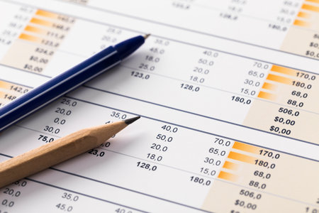 Financial papers close up with pen. Business concept