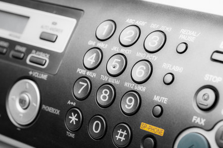 Fax machine close up in an office