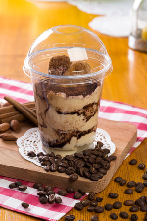 Take away dessert in plastic box
