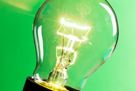 Close up of an illuminated light bulb