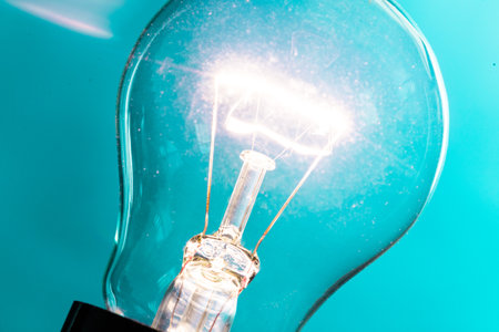 Close up of an illuminated light bulb