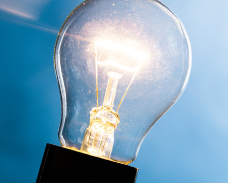 Close up of an illuminated light bulb