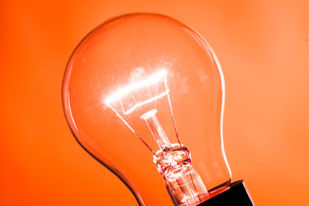 Close up of an illuminated light bulb