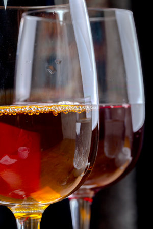 Trendy drinks served in elegant glasses at a cozy bar during an evening gathering
