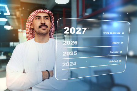 Future plans are being discussed in a modern office setting with a focused professional