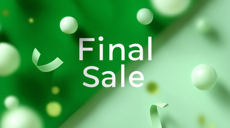 Final sale announcement with green background and decorative elementsの素材