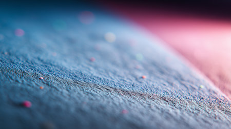 Textured surface with vibrant blue and pink gradient in soft lighting at duskの素材