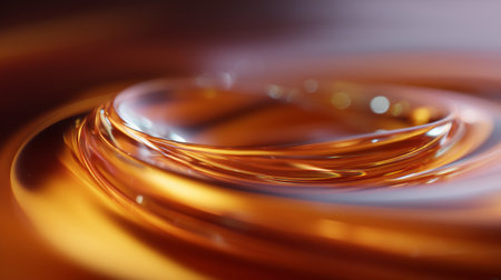 Swirling droplets of amber liquid create a mesmerizing pattern and textureの素材