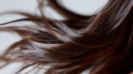 Hair flowing softly in natural light creating a serene and graceful atmosphereの素材