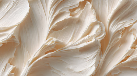 Smooth, creamy butter spread with elegant patterns on a flat surfaceの素材