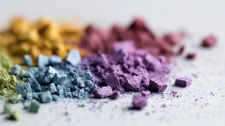Colorful powders spread across a surface representing art and creativityの素材
