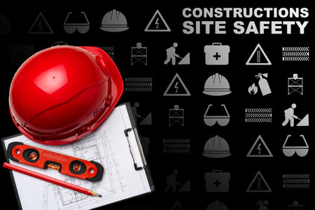 Safety essentials for construction site planning and management activitiesの写真素材