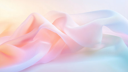 Soft pastel fabric draped gracefully across a surface in a minimalist settingの素材