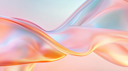 Soft flowing fabric creates a serene and colorful abstract background in gentle lightの素材
