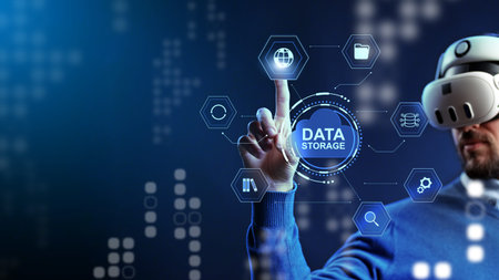 Engagement with data storage technology using virtual reality