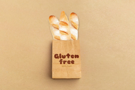 paper shopping bag on colorful background