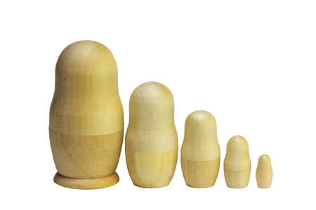 Blanks for painting dolls. Clean matryoshka (traditional Russian matryoshka dolls)の写真素材