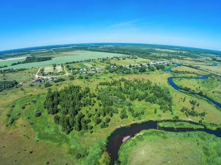Over the river from Volchina village of Ivanovskoeの写真素材