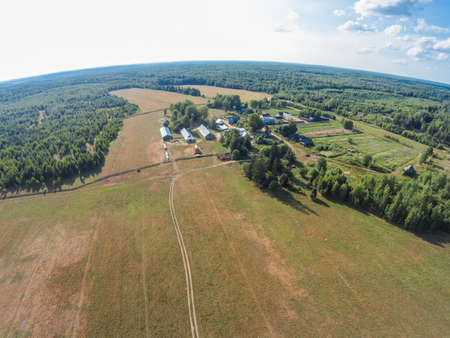 A farm among the woods and fields. On the former site of the village.の写真素材